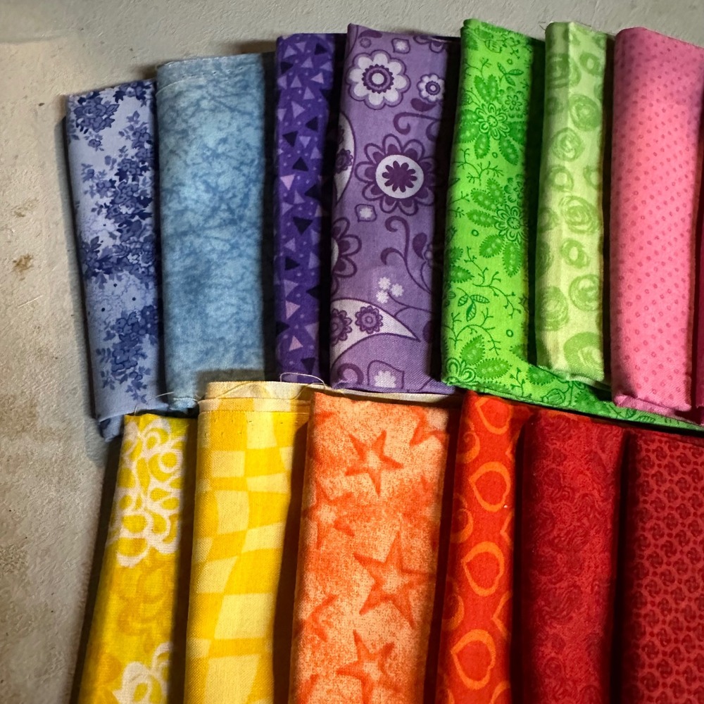 Quilting Cotton Fabric Bundle 14 Fat Quarters & 1/2 Yard cuts each navy Blue - Picture 5 of 9